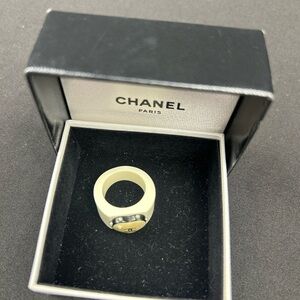 Chanel Ivory Ring with Ebony Details